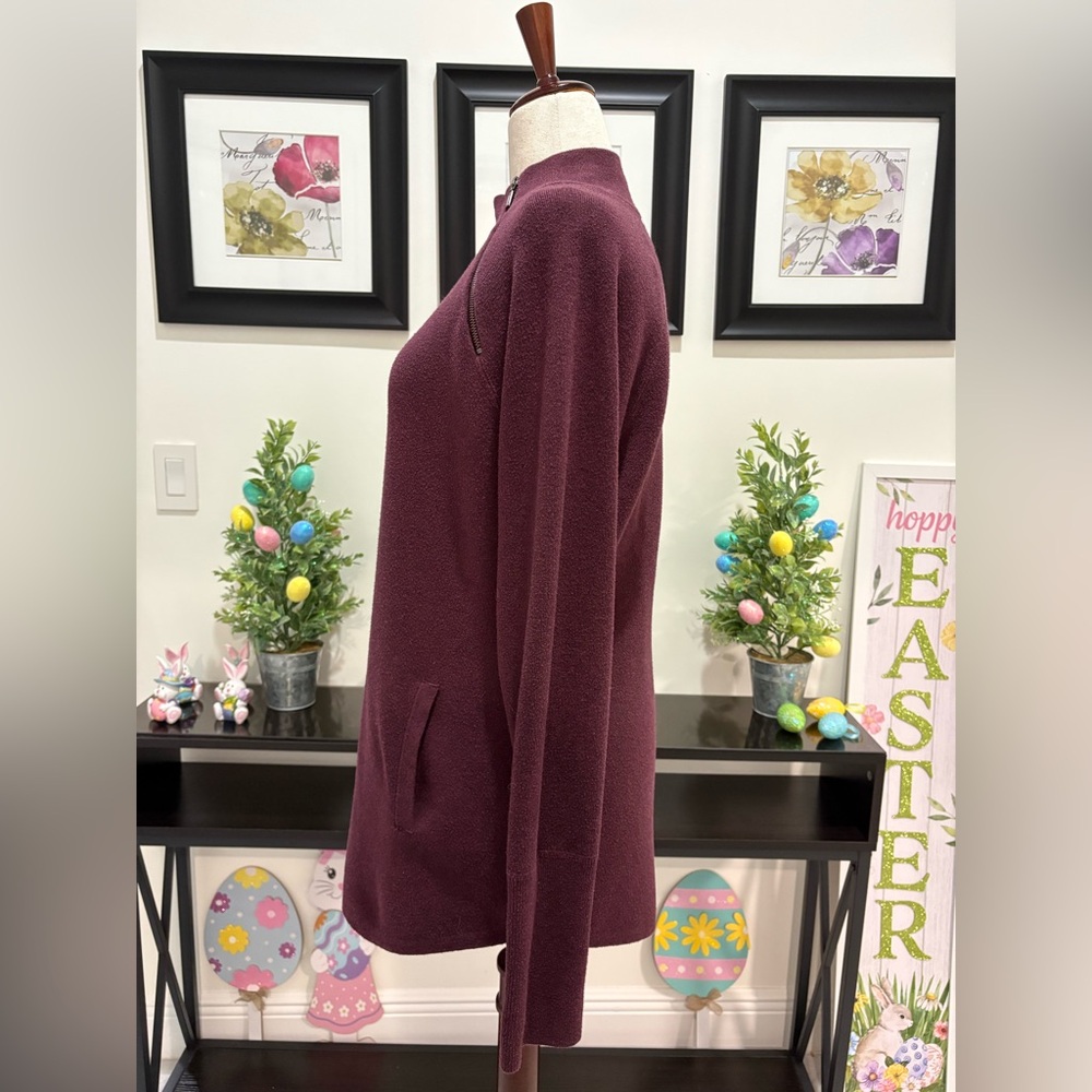 Tahari Maroon Half-Zip Pullover - image 5